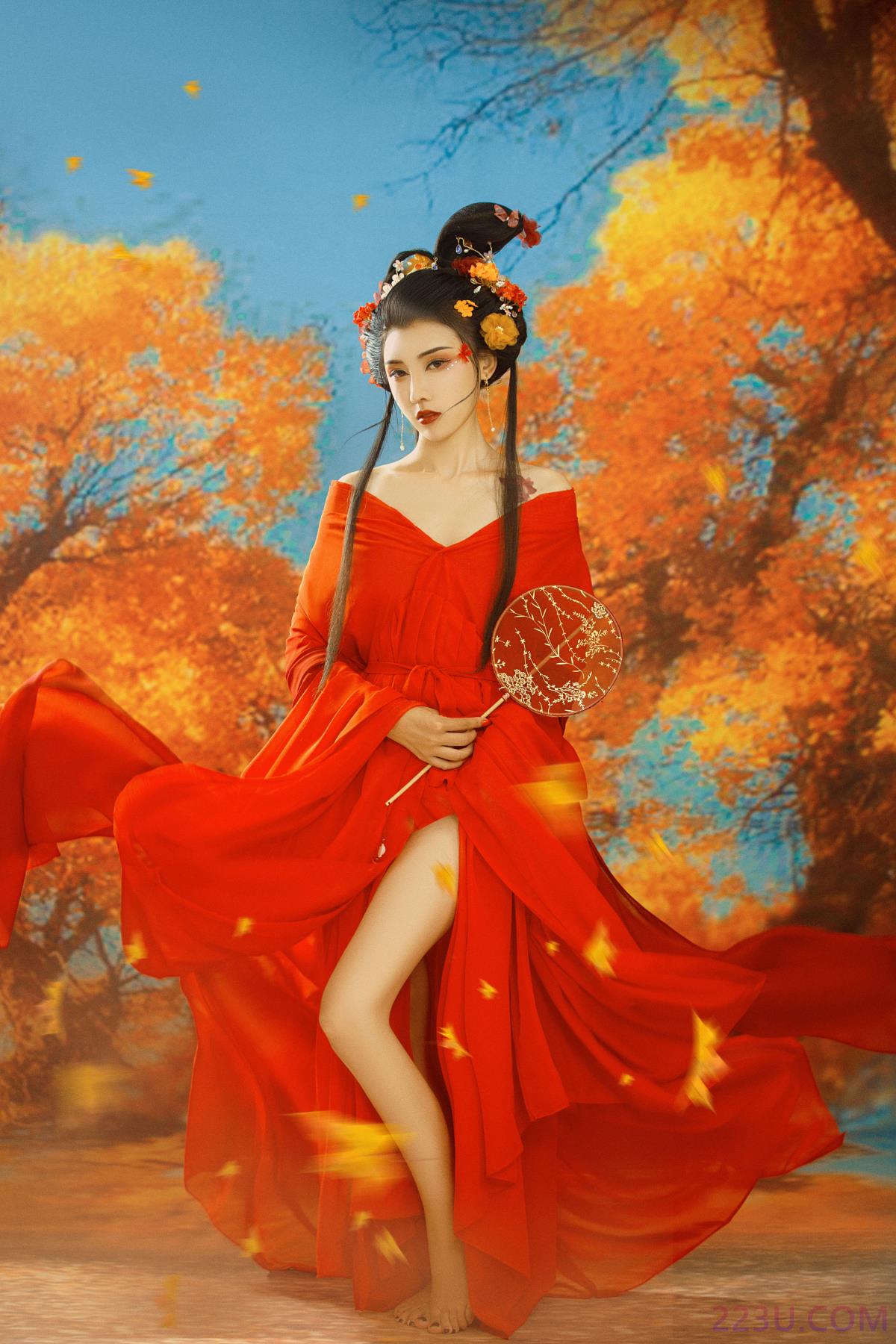 枫叶落 – 20P – 摄影：@鹏叔 – 模特：柠檬 - 福利组