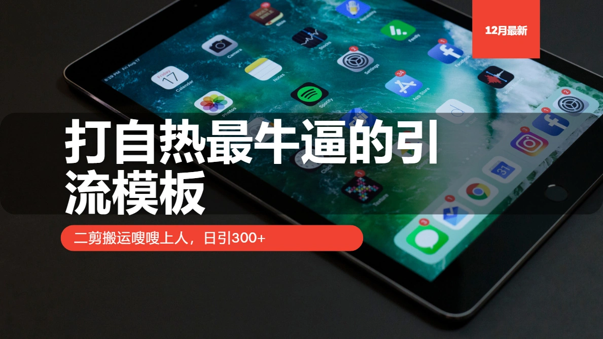打自热最牛逼的引流模板，二剪搬运嗖嗖上人，日引300+- 福利组