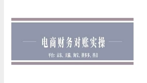 电商财务对账实操-京东天猫淘宝拼多多抖音电商财务对账- 福利组