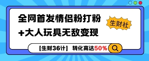 【生财36计】全网首发情侣粉打粉+大人玩具无敌变现- 福利组