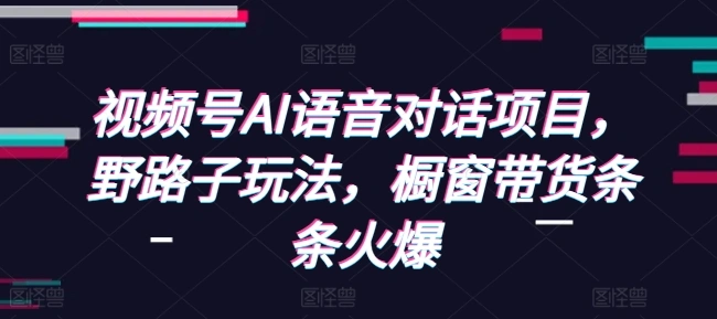视频号AI语音对话项目，野路子玩法，橱窗带货条条火爆 - 福利组