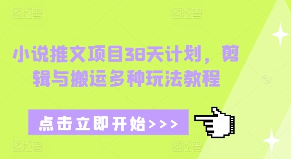 小说推文项目38天计划，剪辑与搬运多种玩法教程 - 福利组