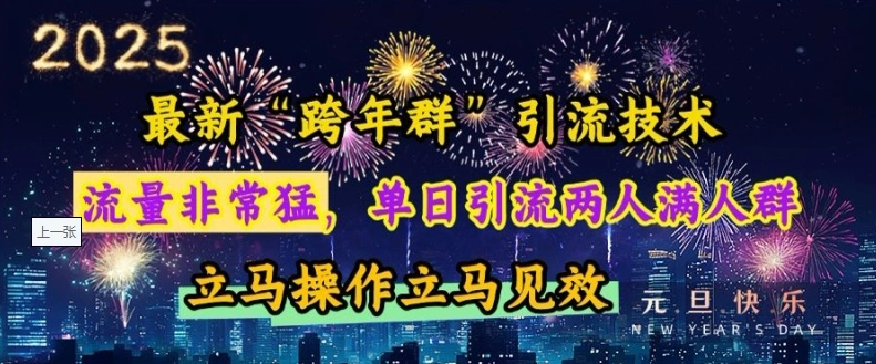 最新“跨年群”引流，流量非常猛，单日引流两人满人群，立马操作立马见效【揭秘】 - 福利组