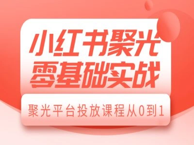 小红书聚光零基础实战，聚光平台投放课程从0到1 - 福利组