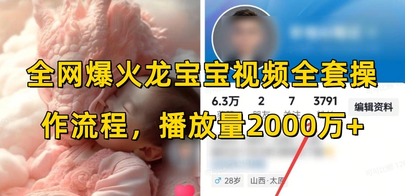 全网爆火龙宝宝视频全套操作流程，播放量2000万+ - 福利组