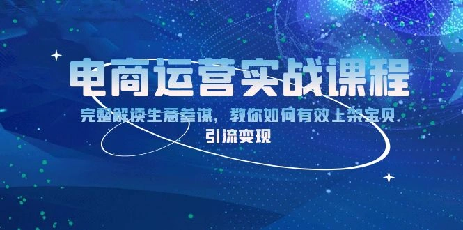 电商运营实战课程：完整解读生意参谋，教你如何有效上架宝贝，引流变现 - 福利组