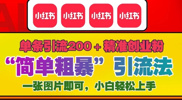 12月底小红书”简单粗暴“引流法，单条引流200+精准创业粉- 福利组