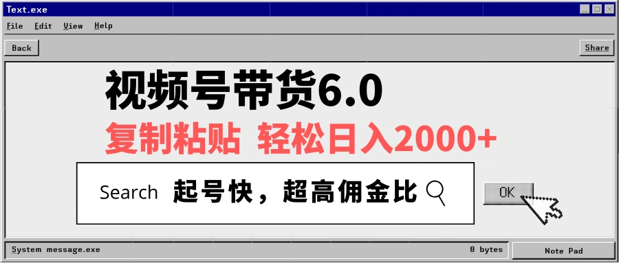 视频号带货6.0，轻松日入2000+，起号快，复制粘贴即可，超高佣金比 - 福利组