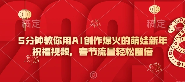 5分钟教你用AI创作爆火的萌娃新年祝福视频，春节流量轻松翻倍 - 福利组