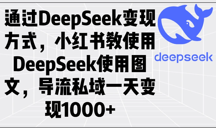 通过DeepSeek变现方式，小红书教使用DeepSeek图文，导流私域一天变现1000+ - 福利组