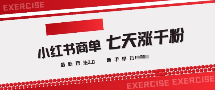 小红书商单2.0最新玩法，3天涨千粉单日变现多张 - 福利组