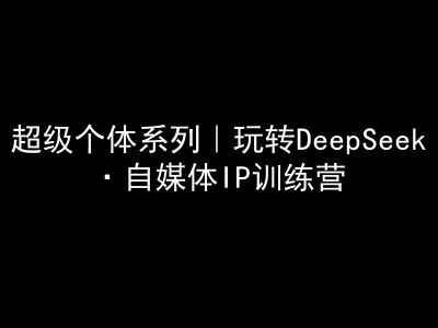 超级个体系列，玩转DeepSeek·自媒体IP训练营，deepseek教程 - 福利组