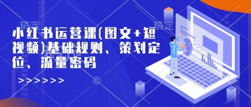 小红书运营课(图文+短视频)基础规则、策划定位、流量密码- 福利组