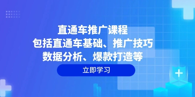 直通车推广课程：包括直通车基础、推广技巧、数据分析、爆款打造等 - 福利组