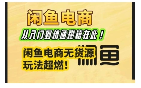 闲鱼电商实战课，从入门到精通秘籍在此，闲鱼电商无货源玩法超燃!- 福利组