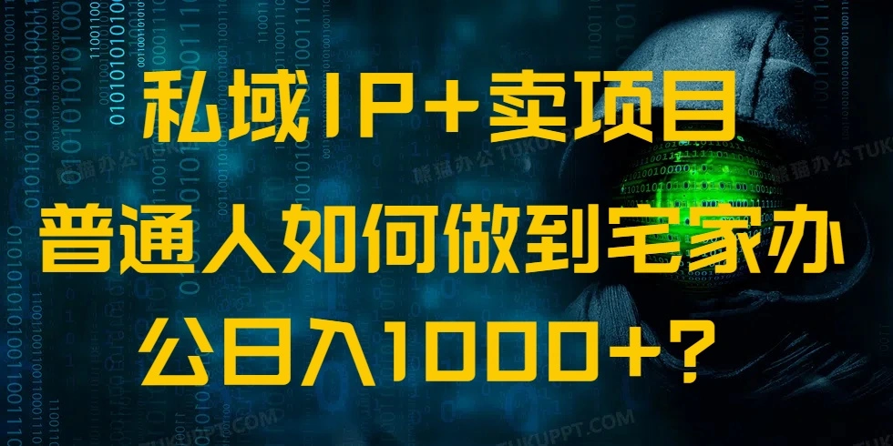 私域IP+卖项目，普通人如何做到宅家办公实现日入1000+ - 福利组