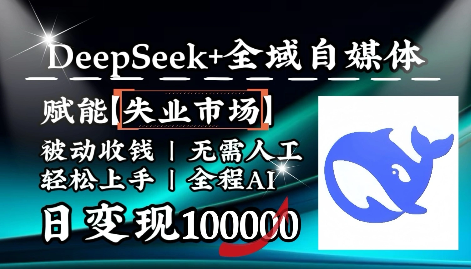 降维打击，DeepSeek+失业市场，全自动操作，结合人人刚需，单月利润轻松破100000＋ - 福利组
