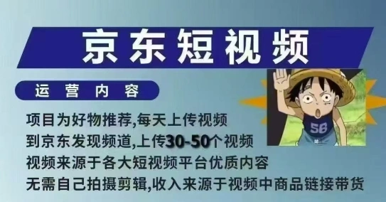 京东短视频带货课，无需自己拍摄剪辑，保姆式教学，两天快速上手 - 福利组
