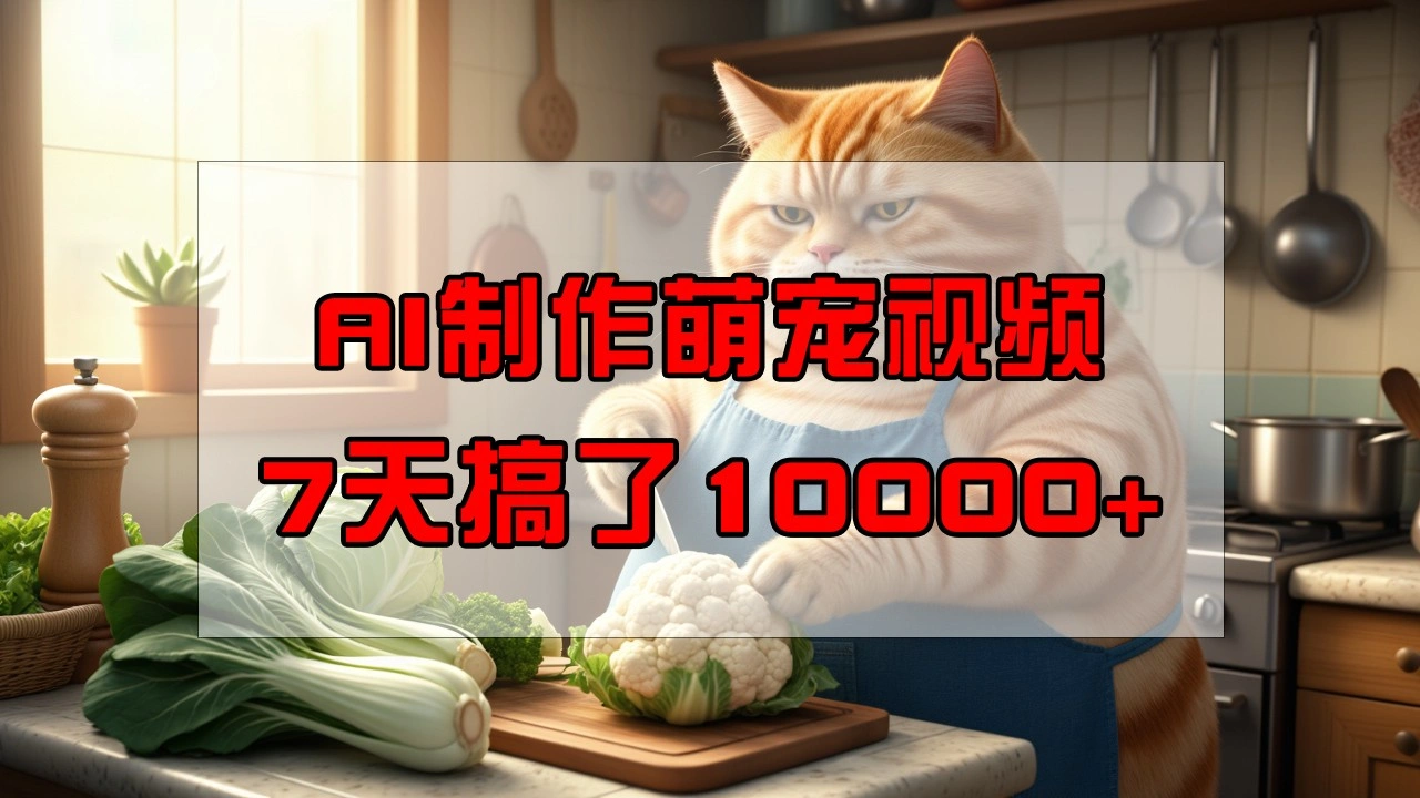 靠AI制作萌宠视频，7天搞了1万+，操作简单门槛低，有手机就行 - 福利组