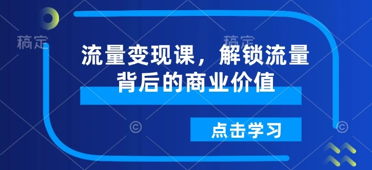 流量变现课，解锁流量背后的商业价值- 福利组