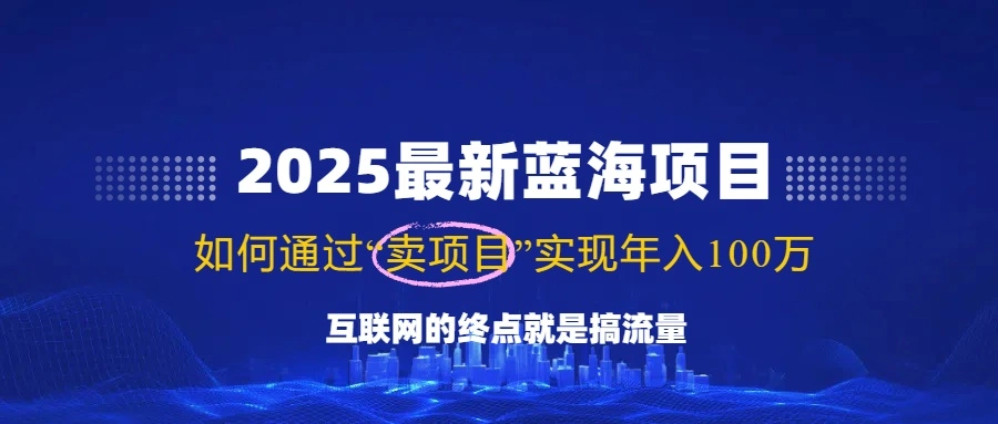 2025最新蓝海项目，零门槛轻松复制，月入10万+，新手也能操作！ - 福利组