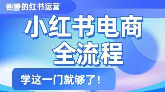小红书电商全流程，精简易懂，从入门到精通，学这一门就够了 - 福利组
