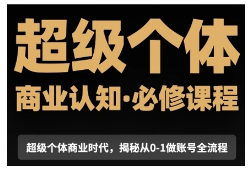 超级个体商业认知觉醒视频课，商业认知·必修课程揭秘从0-1账号全流程 - 福利组