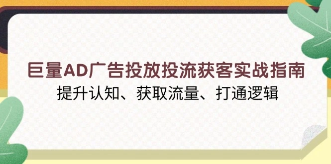 巨量AD广告投放投流获客实战指南，提升认知、获取流量、打通逻辑 - 福利组