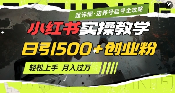 2月小红书最新日引500+创业粉实操教学【超详细】小白轻松上手，月入1W+，附小红书养号起号SOP - 福利组