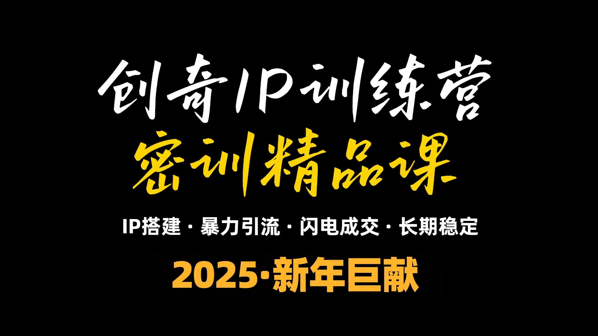 2025年“知识付费IP训练营”小白避坑年赚百万，暴力引流，闪电成交 - 福利组