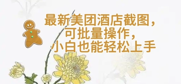 【轻云】最新美团酒店截图，可批量操作，小白也能轻松上手 - 福利组