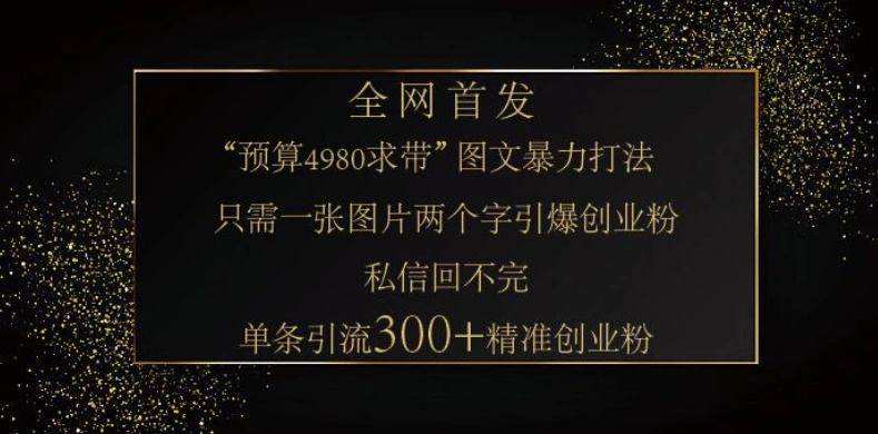 小红书神奇图片引流法，只需一张图，就能单条笔记凭借此方法，轻松引流 300 + 精准创业粉- 福利组