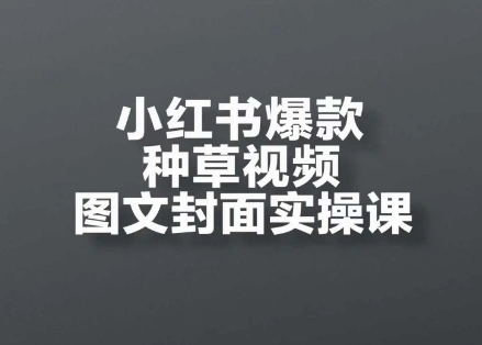 小红书爆款种草视频图文封面实操课，?开店、选品、引流、变现全流程- 福利组