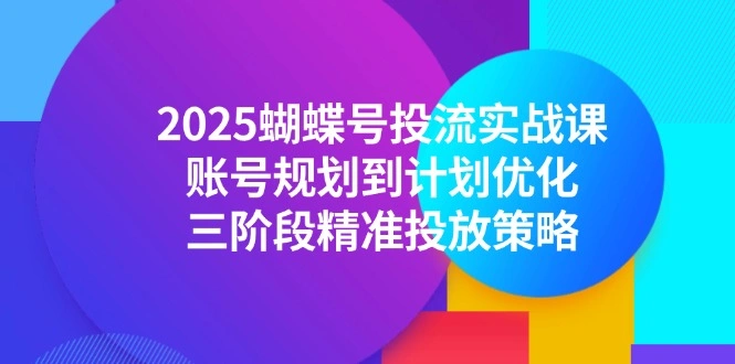 2025蝴蝶号投流实战课，账号规划到计划优化，三阶段精准投放策略 - 福利组