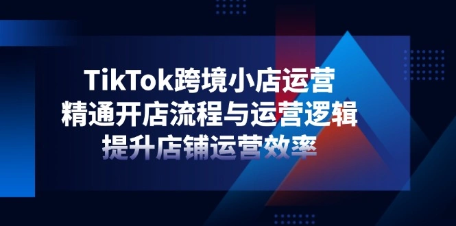 TikTok跨境小店运营，精通开店流程与运营逻辑，提升店铺运营效率 - 福利组