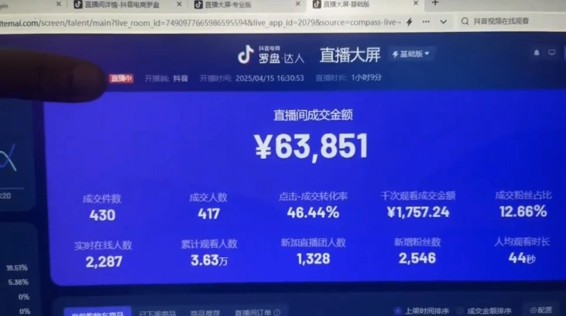 抖音破价直播，靠不露脸读稿子， 日入多张，100%起号 - 福利组