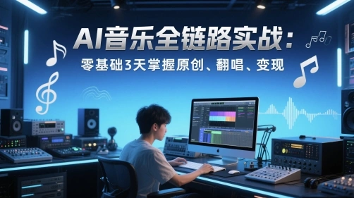 AI音乐全链路实战变现课：零基础3天掌握原创、翻唱、变现 - 福利组