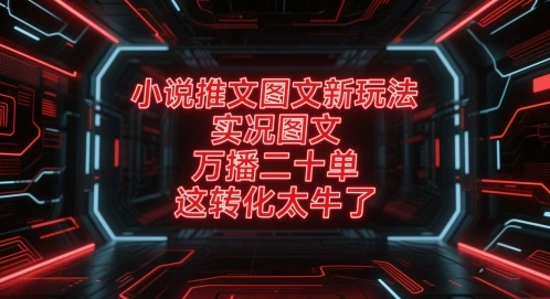 小说推文图文新玩法，实况图文，万播二十单，这转化太牛了！ - 福利组