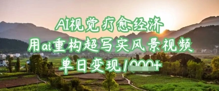 AI视觉疗愈经济：用ai重构超写实风景视频，单日变现多张 - 福利组