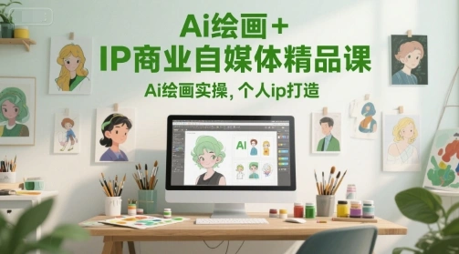 Ai绘画+IP商业自媒体精品课，Ai绘画实操，个人ip打造 - 福利组