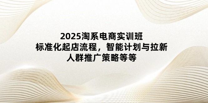 2025淘系电商实训班：标准化起店流程，智能计划与拉新，人群推广策略等等 - 福利组