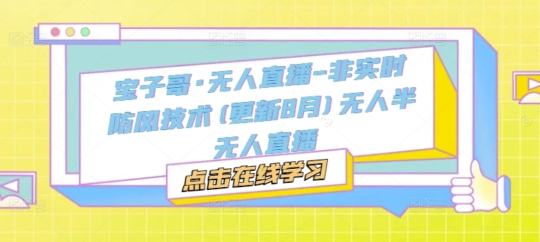 宝子哥·无人直播-非实时防风技术(更新25年5月)无人半无人直播- 福利组