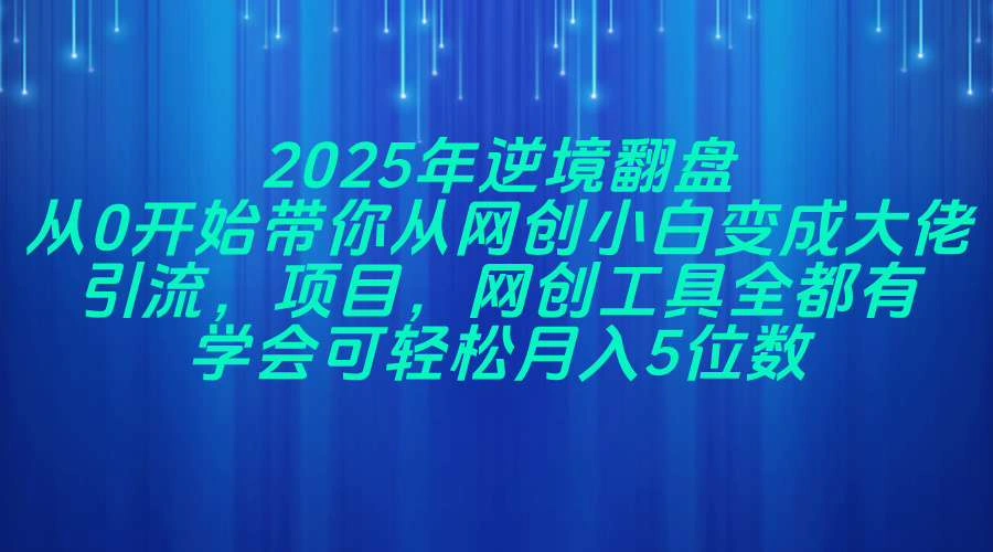 2025年逆境翻盘，从0开始带你从网创小白变成大佬，引流，项目，网创工… - 福利组