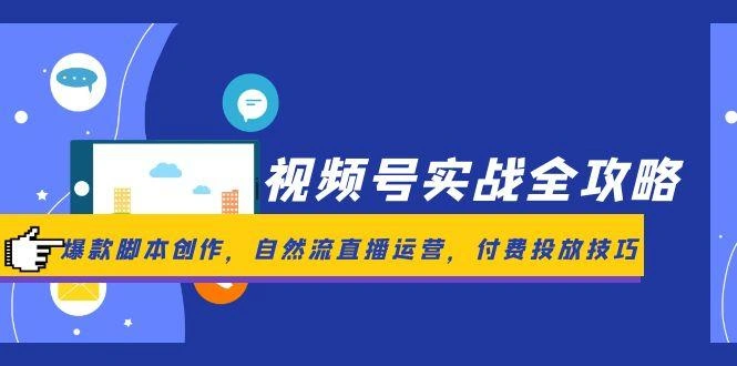 视频号实战全攻略，爆款脚本创作，自然流直播运营，付费投放技巧 - 福利组