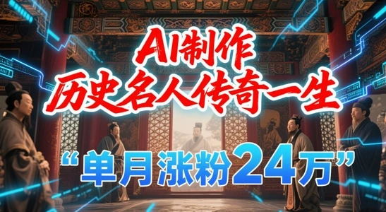 暴力起号！用AI制作历史名人传奇一生，单月涨粉24W，涨粉+变现赛道黑马来了 - 福利组