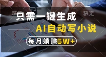 只需一键生成，AI自动写小说，实现躺着也能写作，每月收益过1w【揭秘】- 福利组