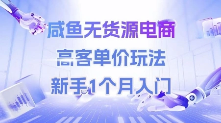 咸鱼无货源电商，高客单价玩法，新手1个月入门- 福利组