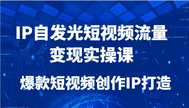 IP自发光短视频流量变现实操课，爆款短视频创作IP打造 - 福利组