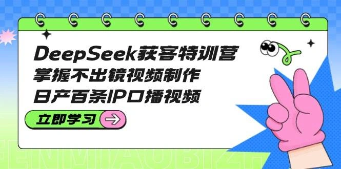 DeepSeek获客特训营：掌握不出镜视频制作，日产百条IP口播视频 - 福利组