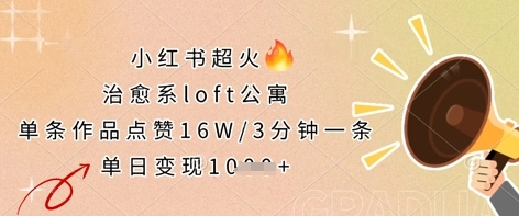 小红书超火的治愈系loft公寓，单条作品点赞16W，3分钟一条，单日变现数张 - 福利组